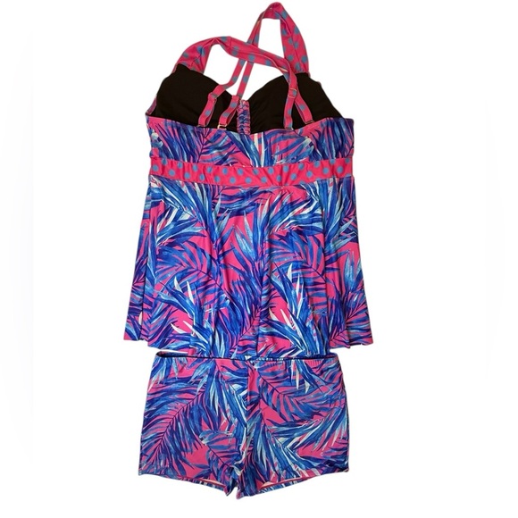 Swimsuits for All Two Piece Skirt Swimsuit Tankini Tropical NEW Size 5XL - Picture 2 of 6
